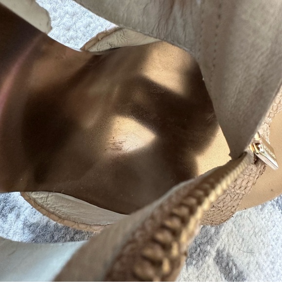 Michael Kors Zipper Top 4” Heels Textured Faux Snakeskin Stilettos Size 9 - Picture 9 of 13